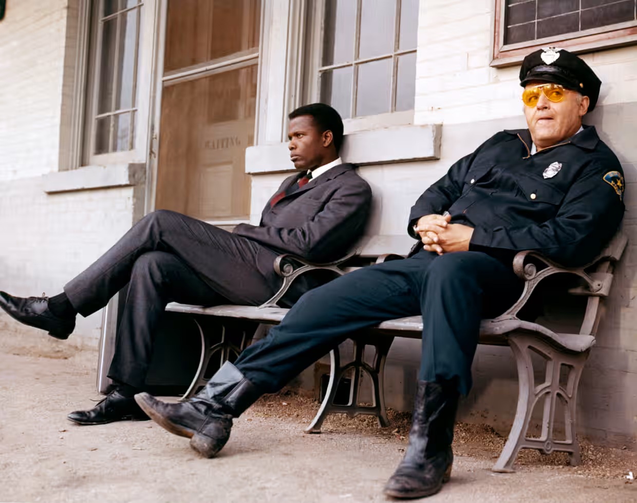 راد استایگر و سیدنی پوتیر در فیلم در گرمای شب 